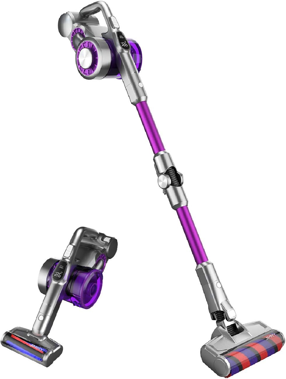Jimmy JV85 Pro - Flexibler und ultraleichter Akku-Besen mit austauschbarem Akku, 200 AW, 70 Minuten Autonomie, Zyklonmotor und HEPA-Filter