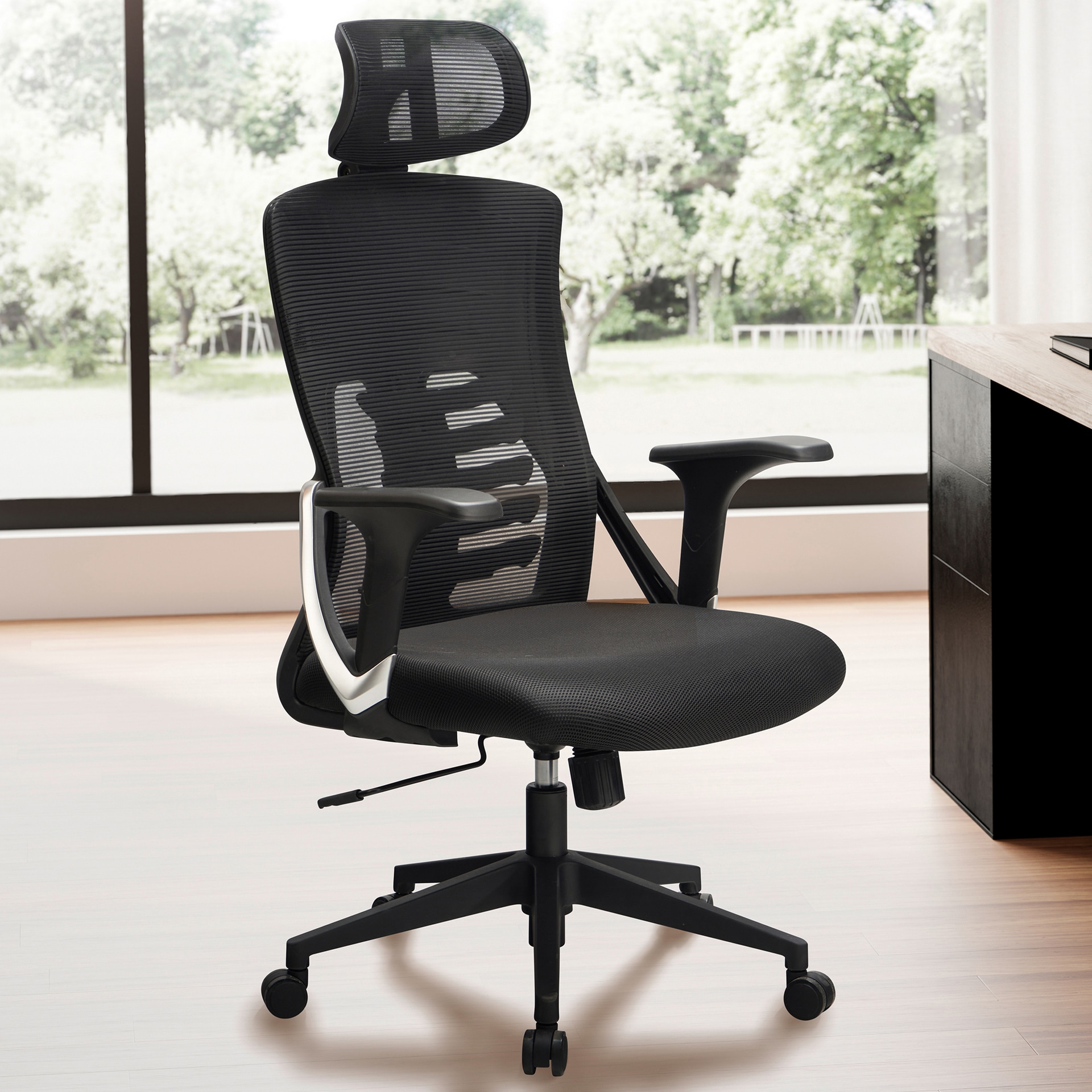 CASAVANTI Bürostuhl 65x123x65 cm Stoff schwarz