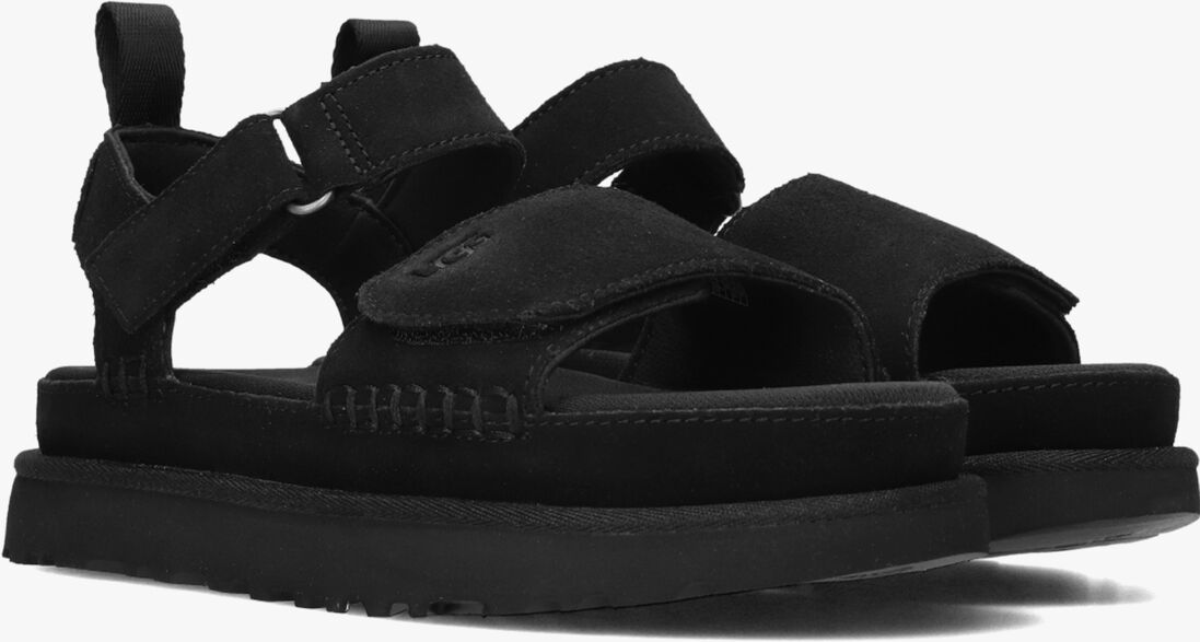zwarte ugg platte sandalen w goldenstar