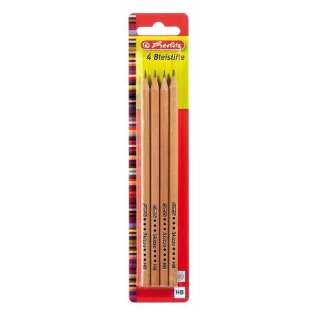 Herlitz Bleistift Skizzo natur, sechseckig, Härtegrad HB, 4 Stück