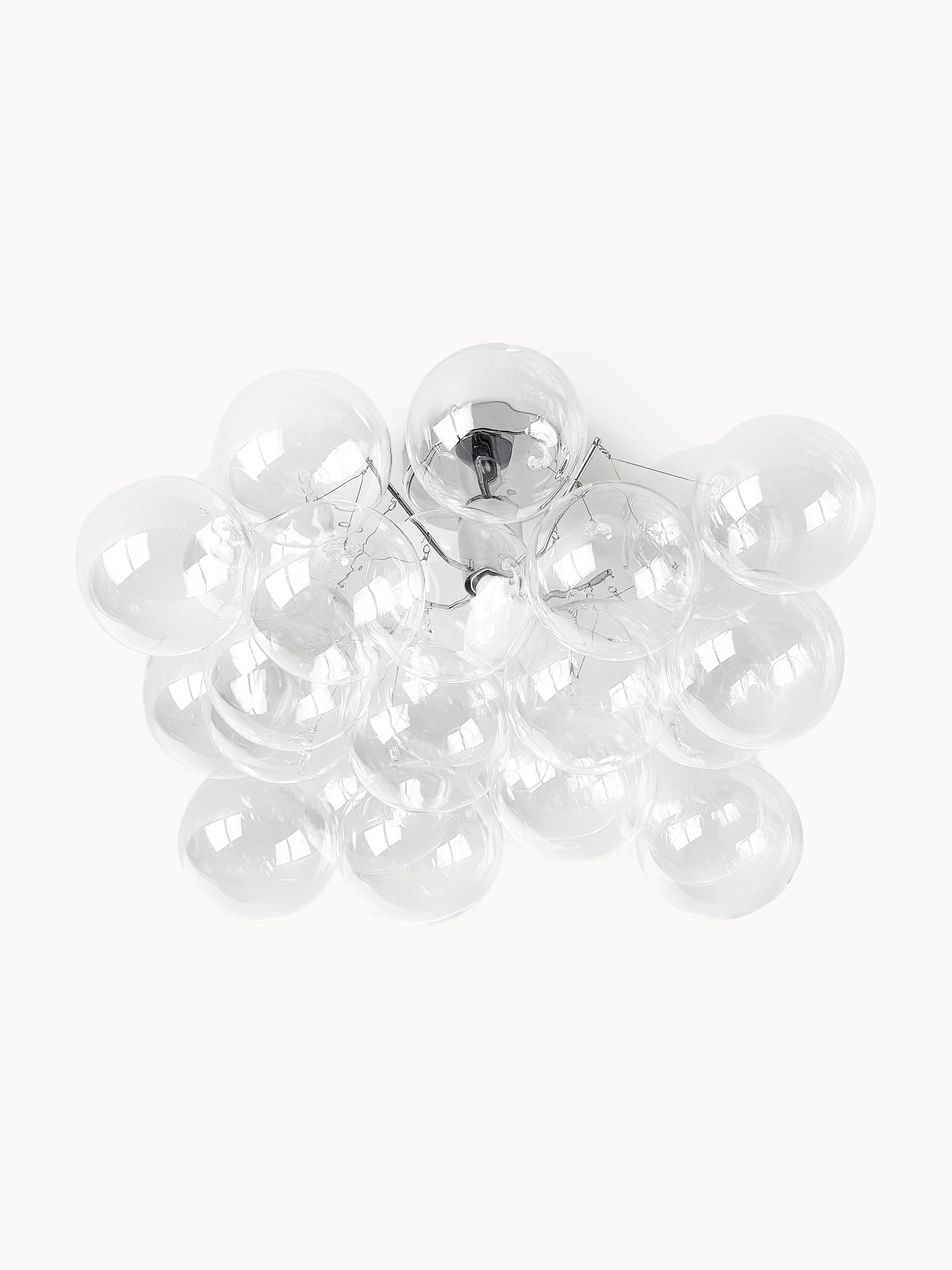 Plafondlamp Bubbles met glazen bollen, chroomkleurig