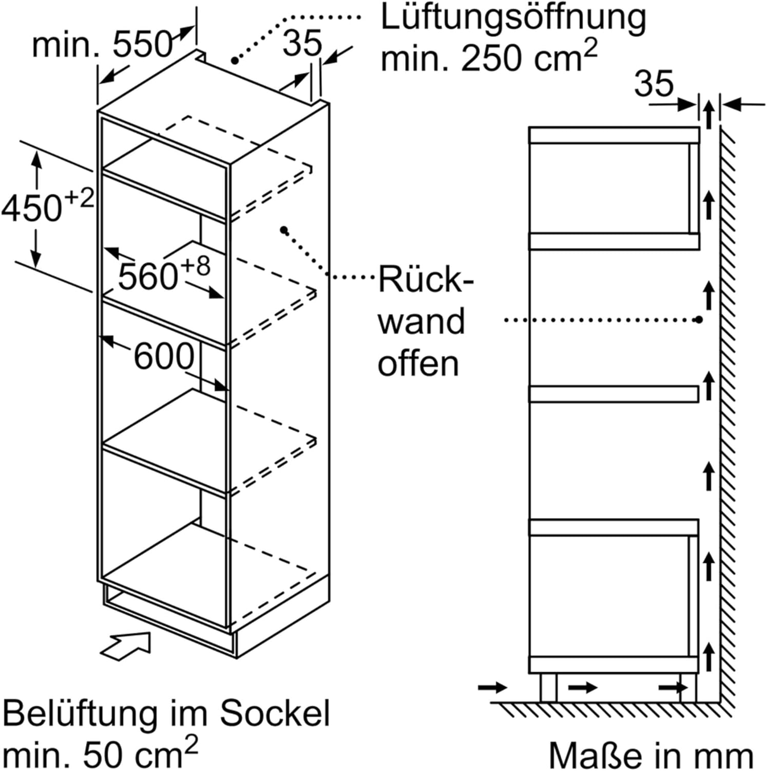 Bosch CMA585GB1 Serie 6 Einbau-Mikrowelle mit Heißluft und Grill, 60 x 45cm, 44l, 900W, AutoPilot 15, Versenkknebel, LED-Touchdisplay, Reinigungsunterstützung, Schwarz