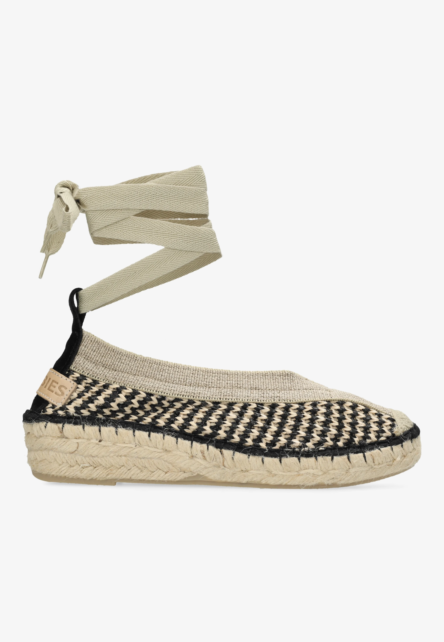 PALMA Kimono Espadrille woven Beige/Black