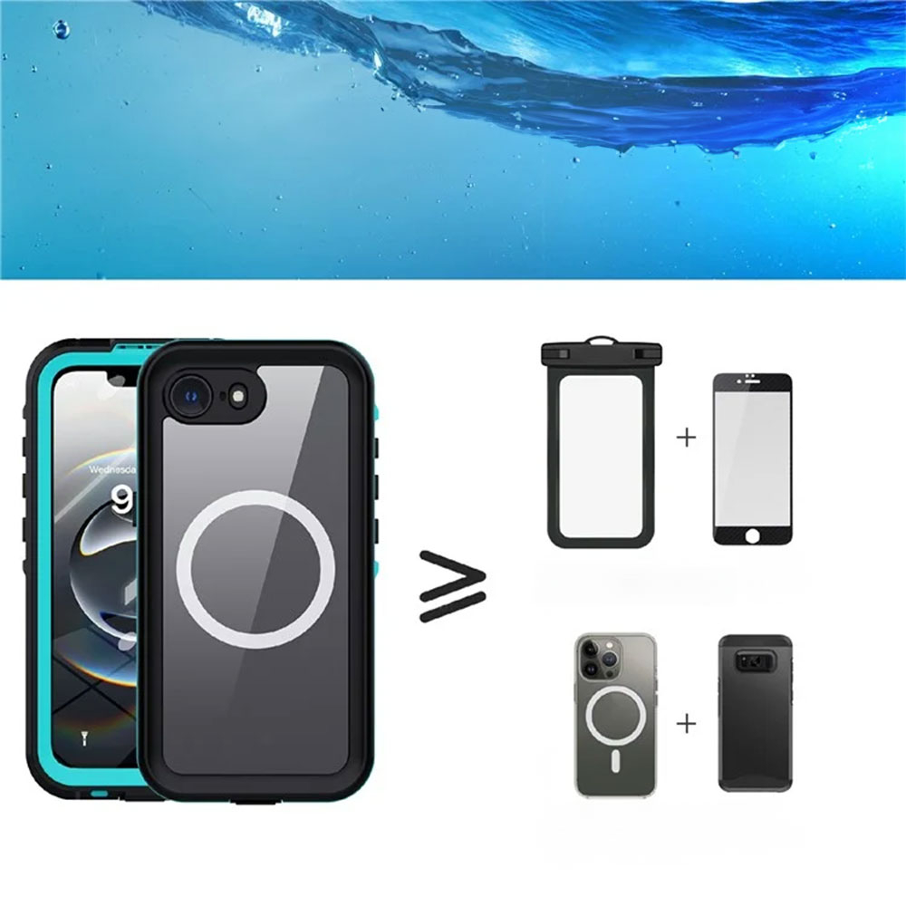 iPhone 16e MagSafe Wasserfeste Outdoor Schutz Hülle (IP68) - Blau / Schwarz