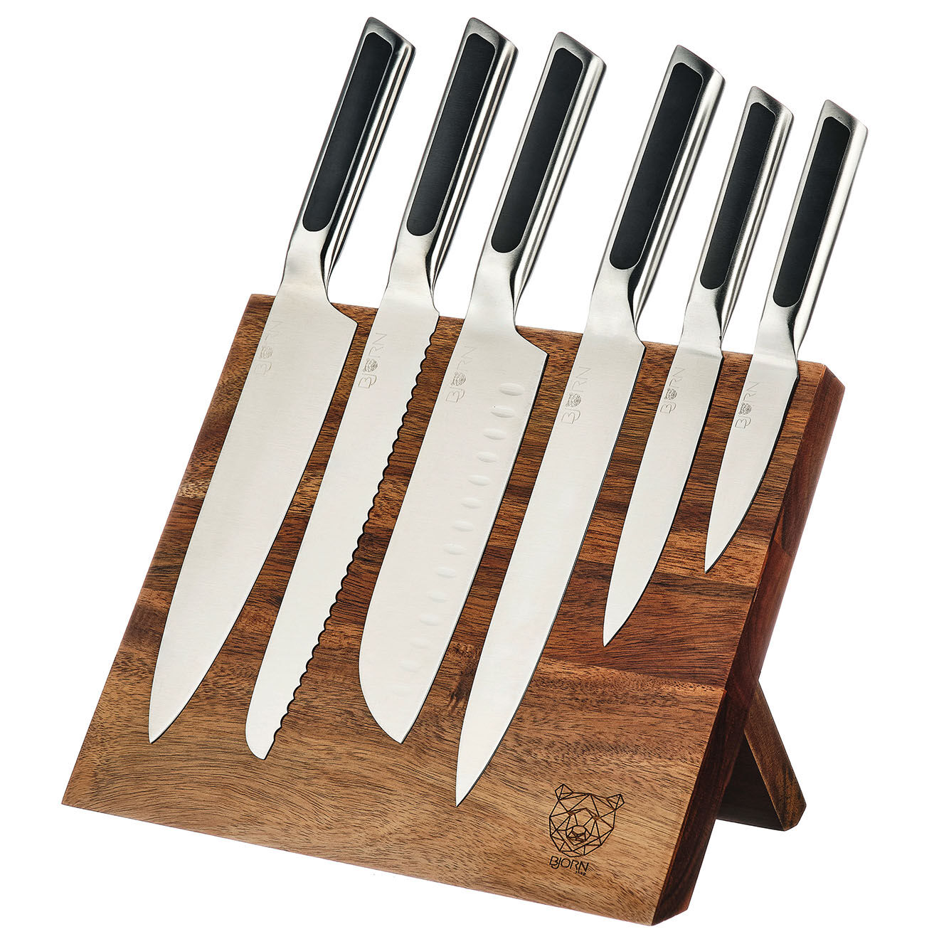 Bjorn Bloc avec couteaux de cuisine Loki Vantaa inox mat - 7 pièces