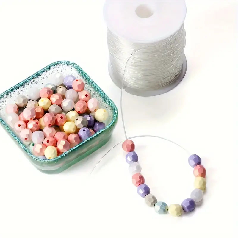 (0.5mmx100m) Elastisches Nylonband DIY Schmuck Herstellungs Band Bastel Schnur für Armband / Kette - Transparent