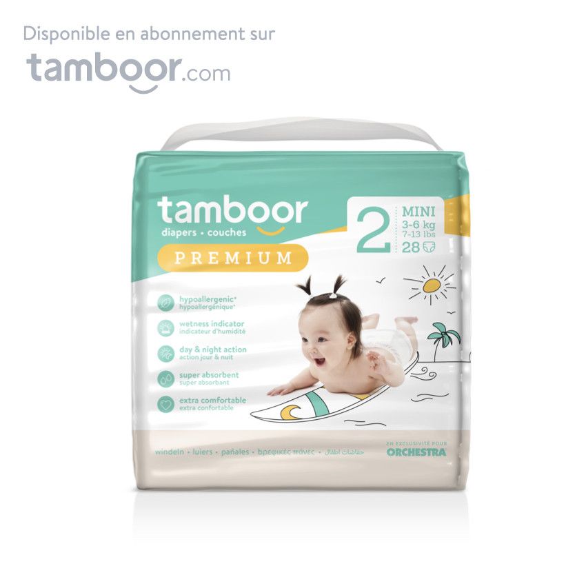 Couches Premium nouveau-né T2 Mini (3-6 kg) - x28 - Doré