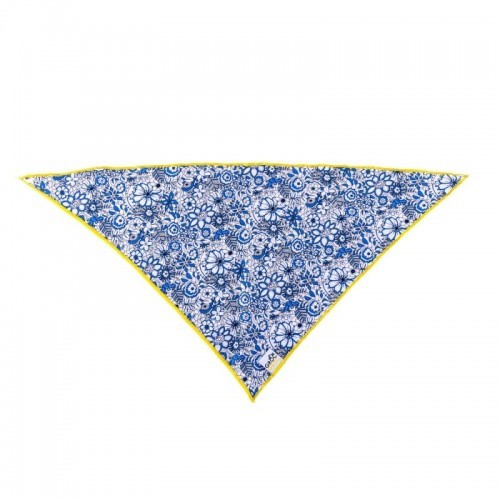 Bandana azul com estampa floral para cachorro
