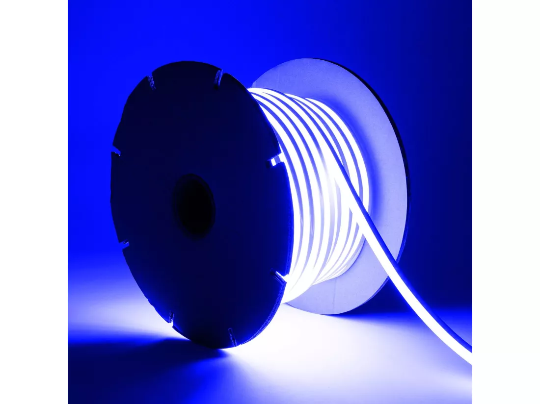 Bobine Ruban Néon LED Dimmable 220V SFLEX8 50 Mètres IP65 Coupe à chaque 100 cm Bleu