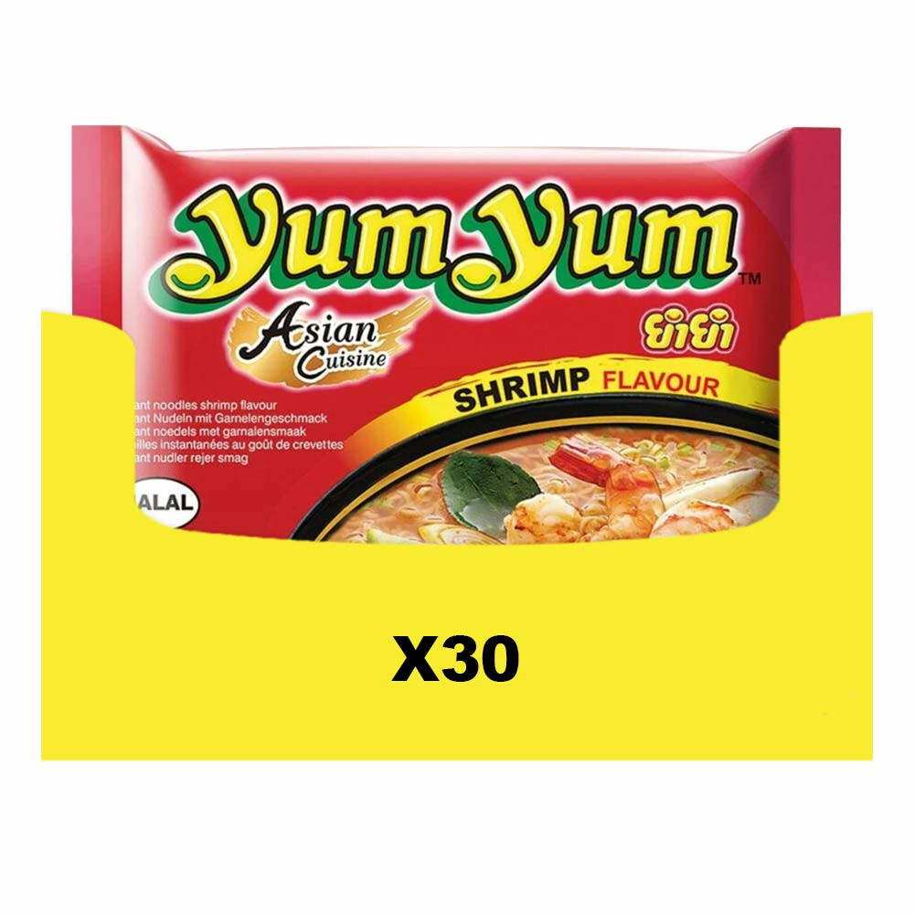30x Yum Yum Noodles Soep Pak Garnalen60 gr