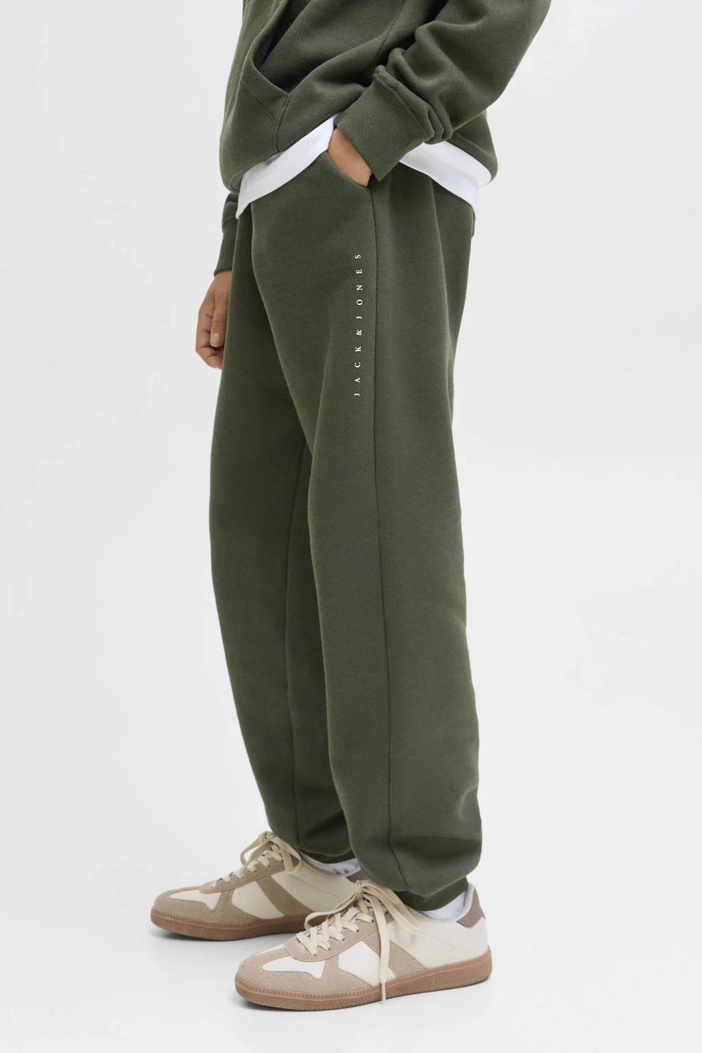 JACK & JONES JUNIOR slim sweatpant donkergroen