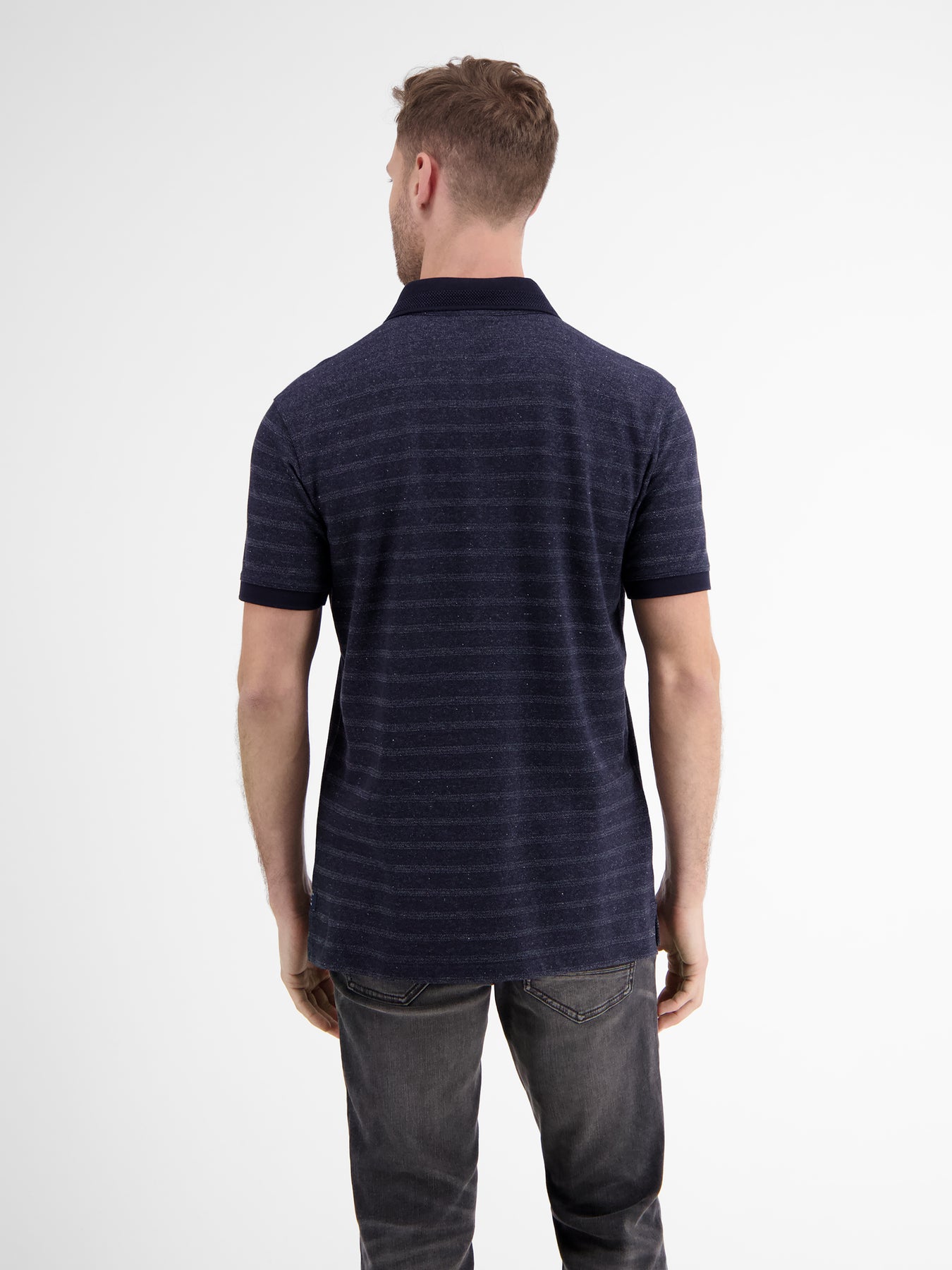 Poloshirt, tonal gestreift