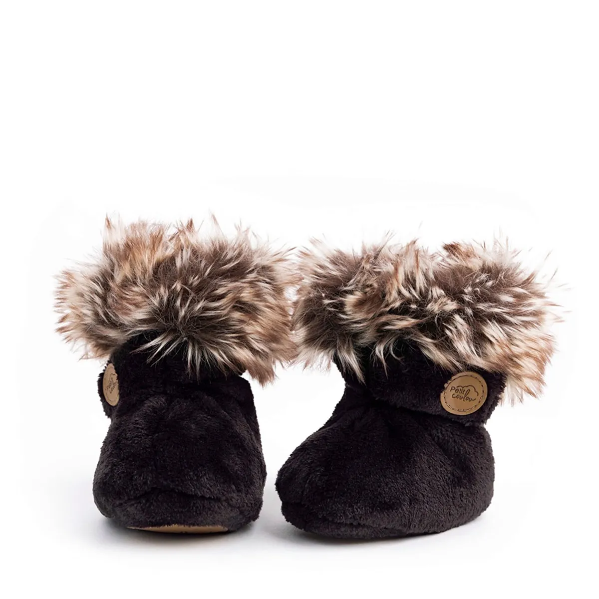 Petit Coulou Bottines d'hiver pour bébé Onyx Noir 0-6mois
