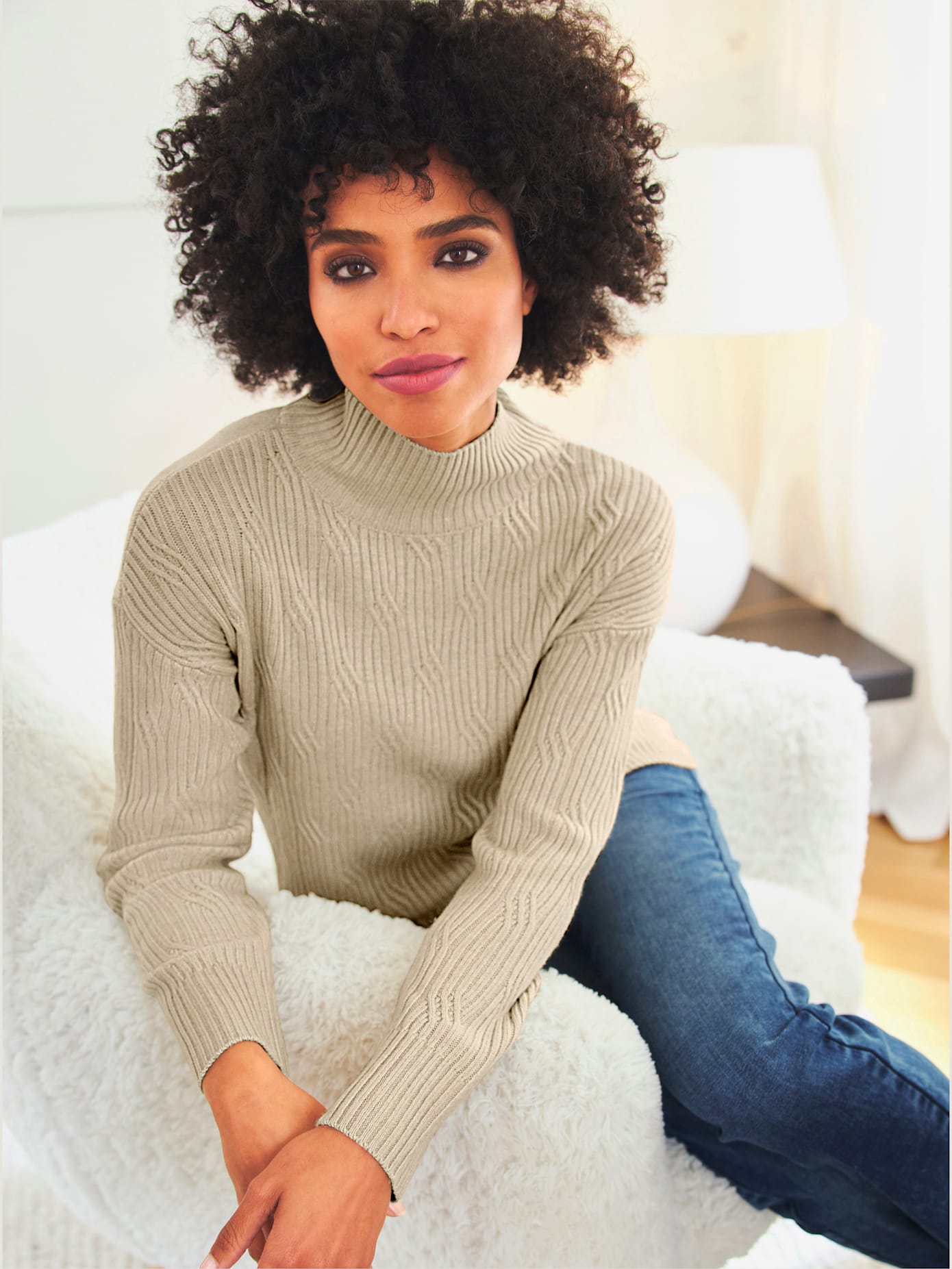 Pull col montant 20% cachemire