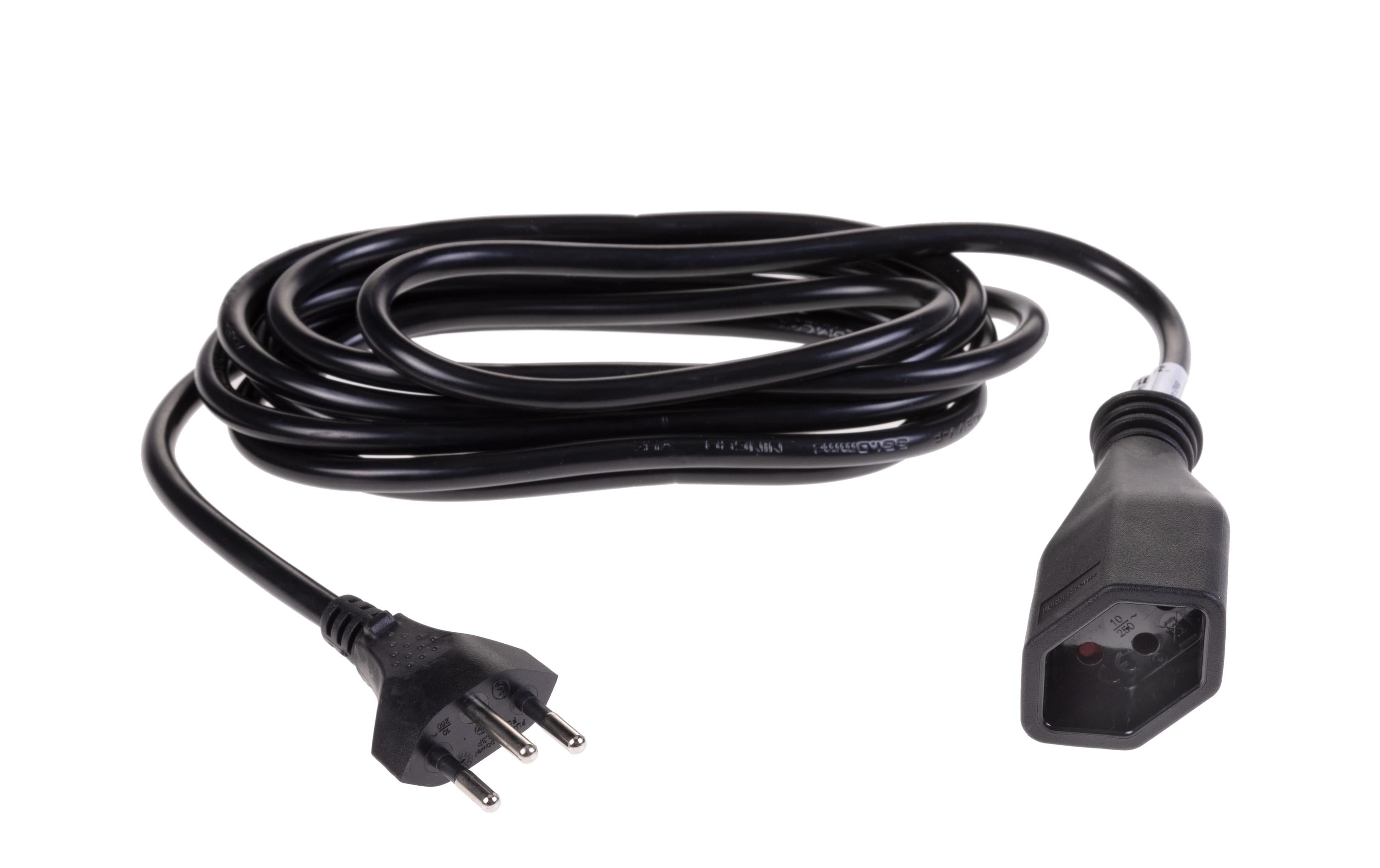 Verlängerungskabel T13-T12 2 m SchwarzStromkabel H05VV-F 3G1.00