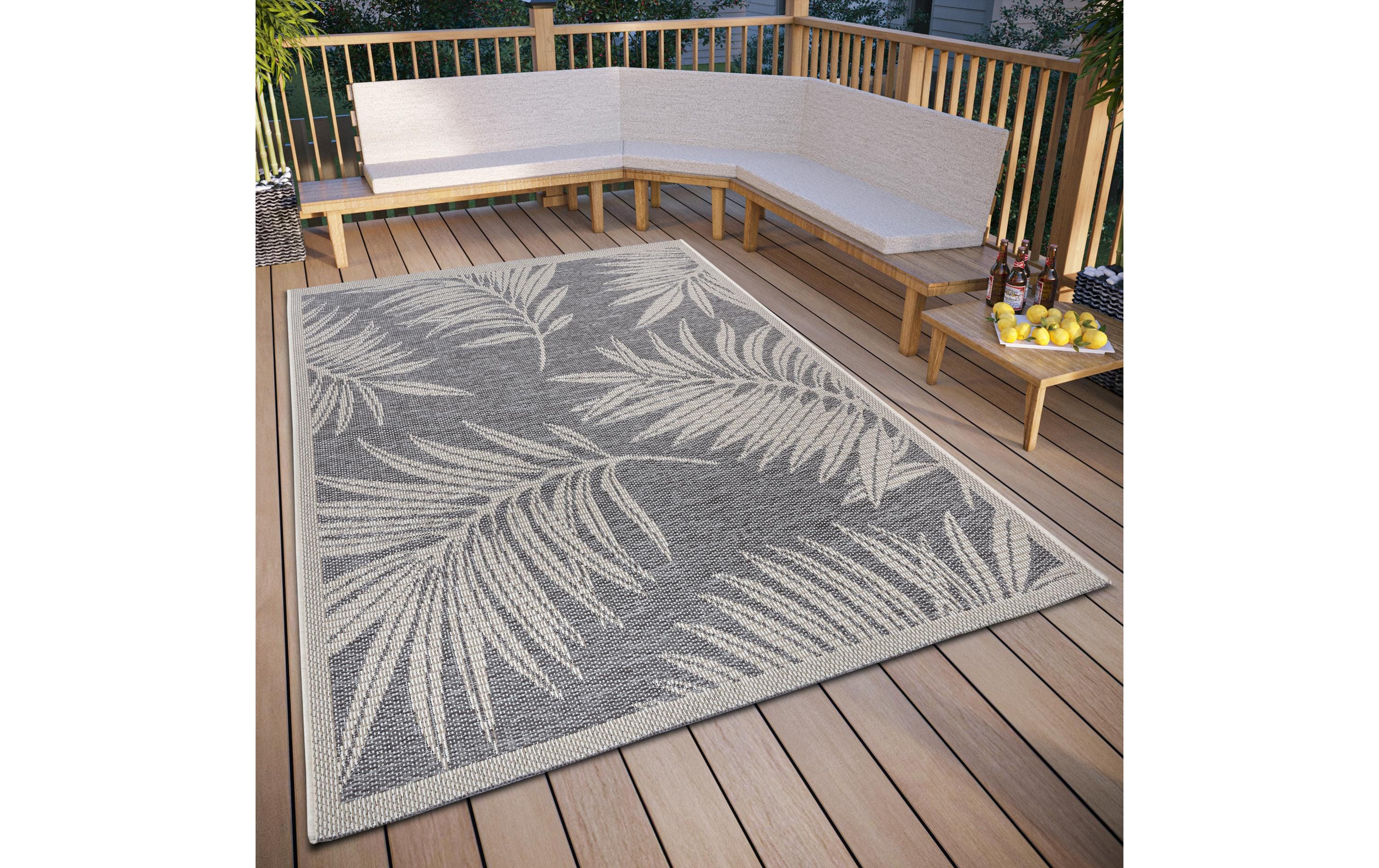 Teppich Paru 155 cm x 235 cm, Beige/GrauIn- & Outdoor Teppich