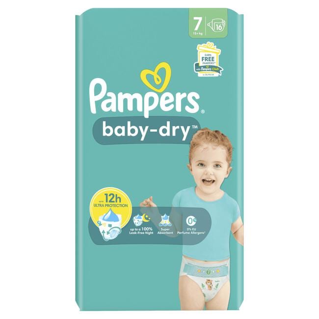 Pampers Baby Dry Luiers Maat 7 15+ KG 16 stuks