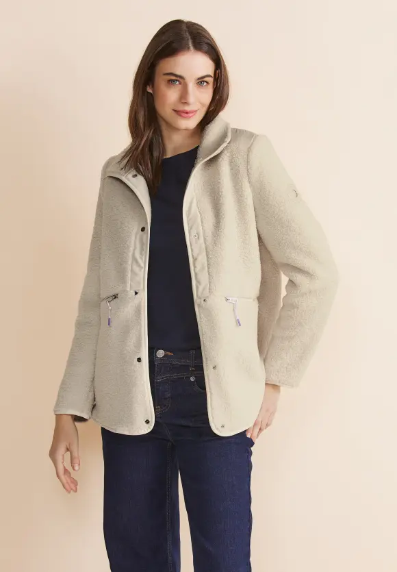 Jacke mit Teddyfell - snow cream