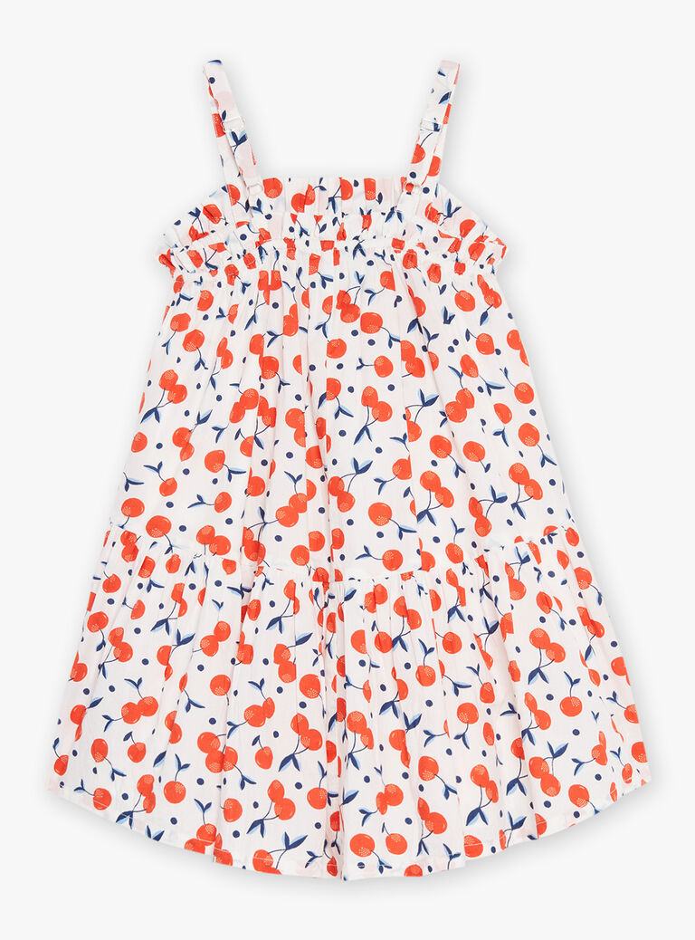 Robe écrue à imprimé cerise
