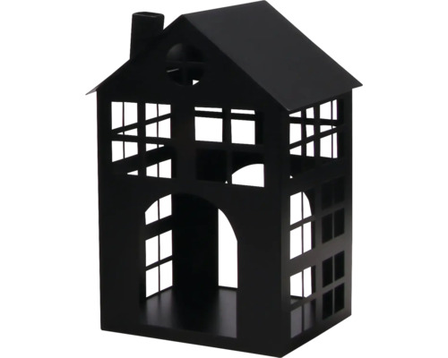 Lantaarnhuis Lafiora Metaal 15 x 15 x 25 cm Zwart