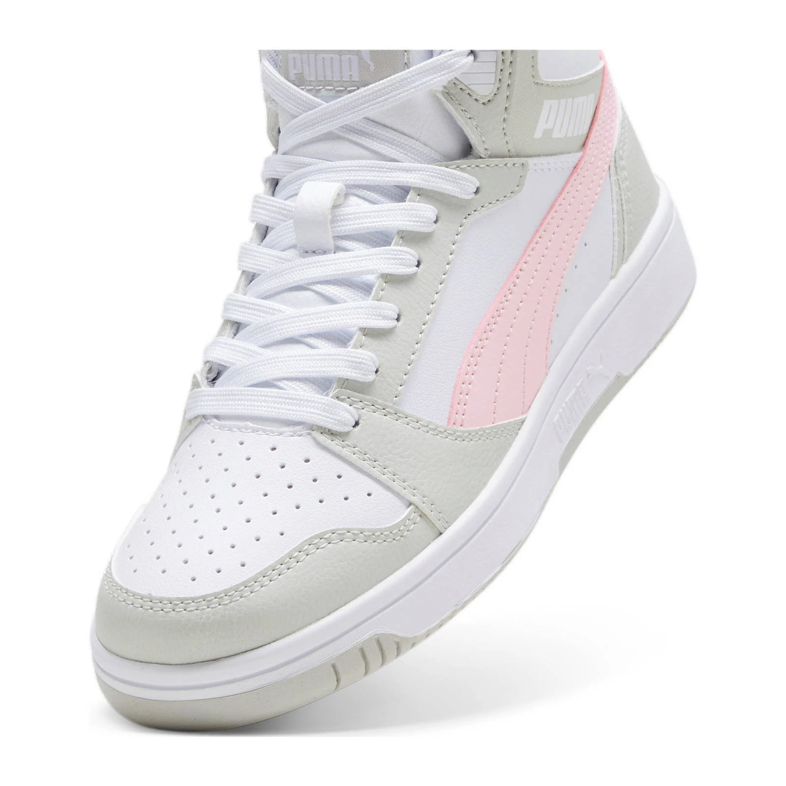 Puma Rebound v6 Mid V6 Mid sneakers wit/grijs/roze