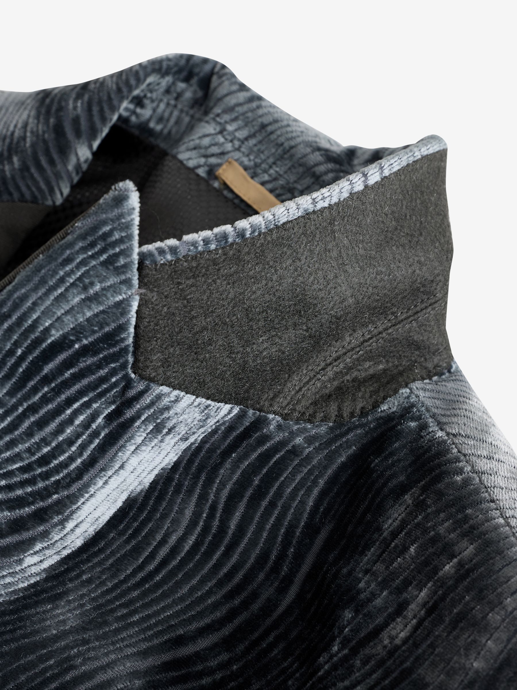 Staalblauw - Fluwelen blazer met patroon