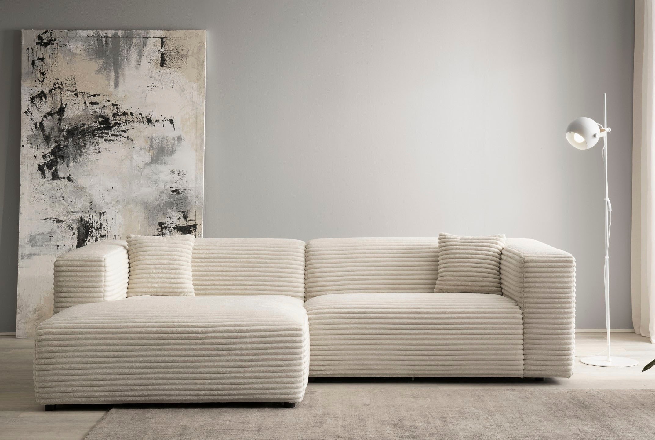 Home affaire Ecksofa »BAKELS, L-Form in Cord oder Boucle-Stoff, moderne Couch« wahlweise Recamiere rechts/links, bequemer Sitzkomfort