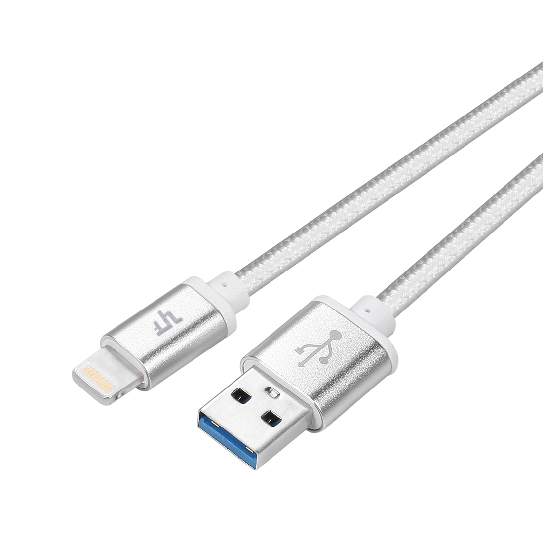 (3m) 2.4A MFi Lightning USB Schnellladekabel Datenkabel Nylon - Silber