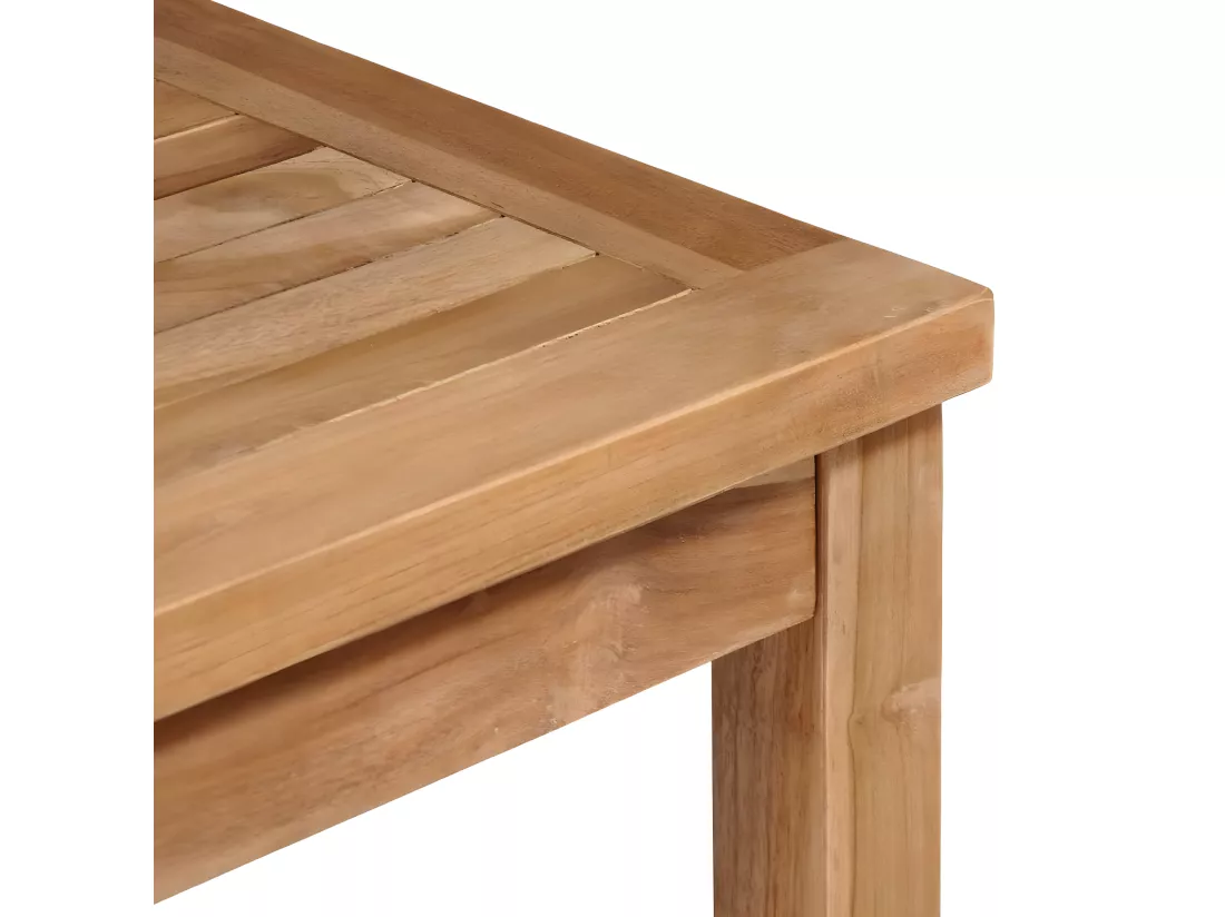 Prolenta Premium - Table de jardin 80x80x77 cm Bois de teck solide