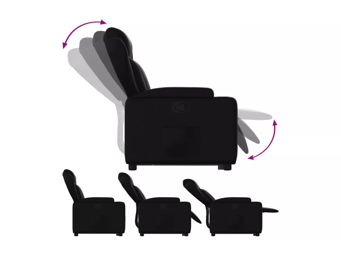 Fauteuil inclinable Noir Similicuir