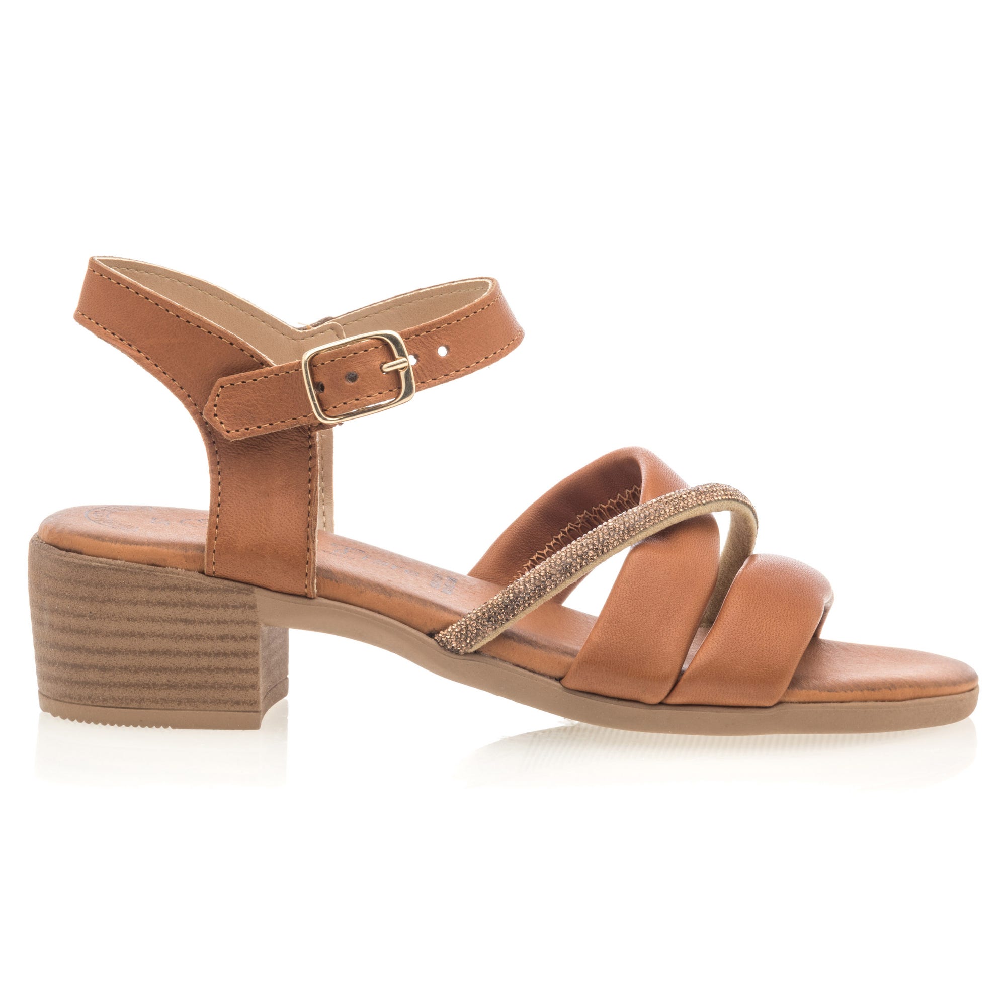 Nu-pieds Femme en cuir cognac