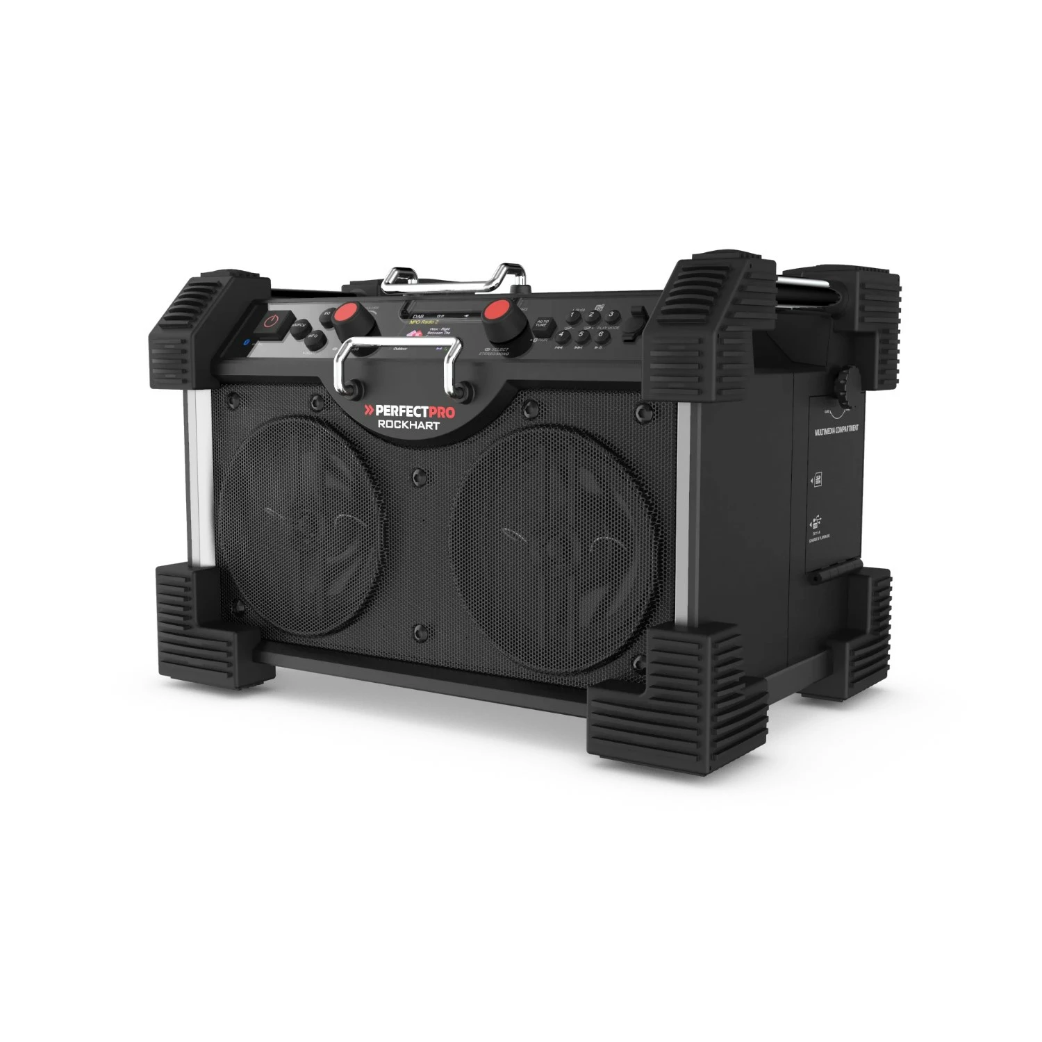PerfectPro ROCKHART RH4 Bouwradio - FM RDS - DAB  - Bluetooth - AUX In - Oplaadbaar (ingebouwde Lithium accu)