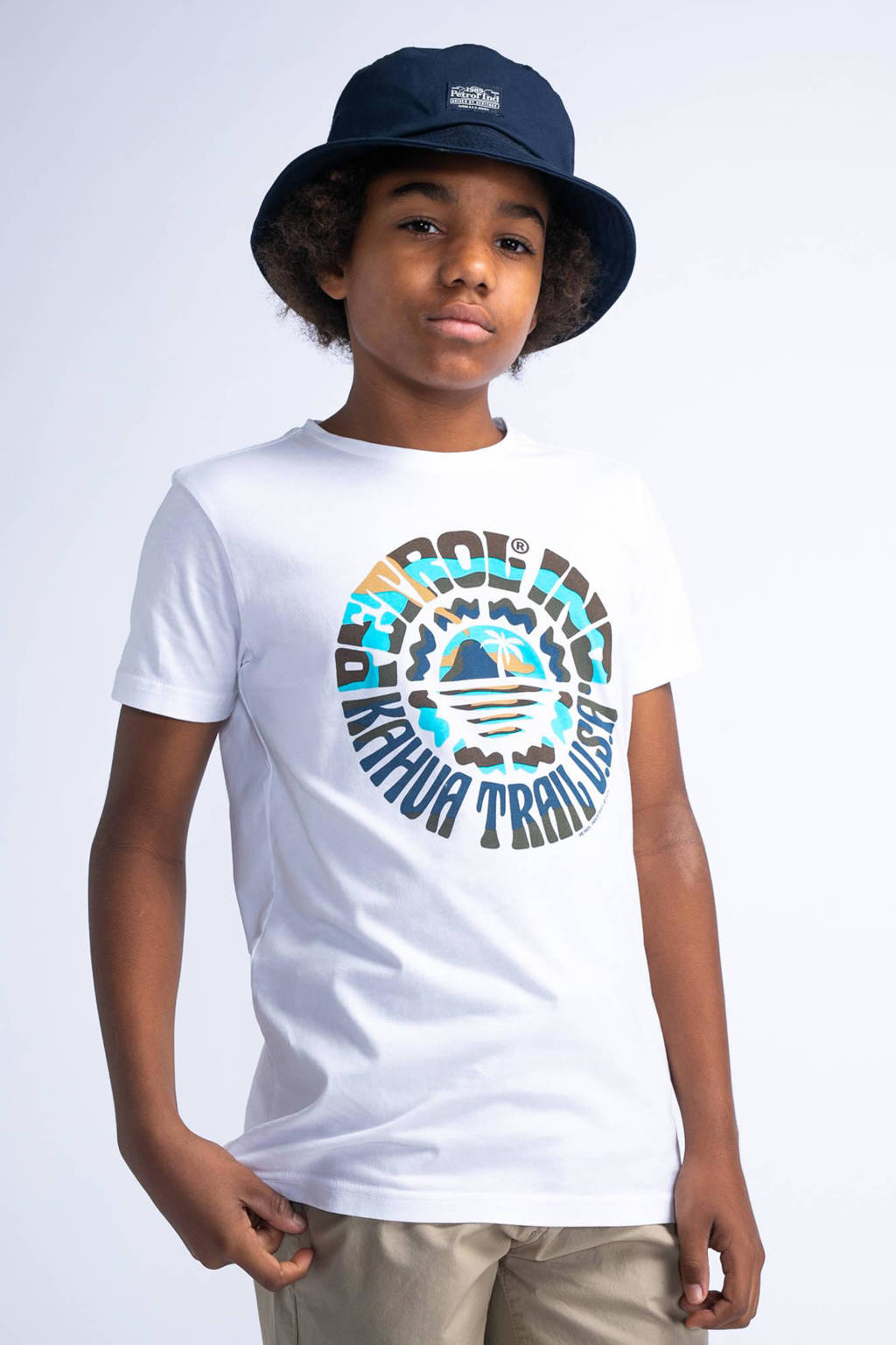 Petrol Industries T-shirt met printopdruk wit