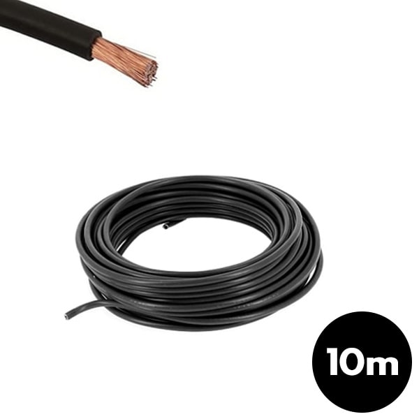 Bobine 10 m cable électrique 1,5 mm Noir