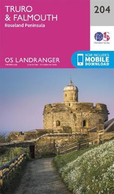 Truro & Falmouth: Roseland Peninsula - OS Landranger Map 204 (Sheet map, folded)