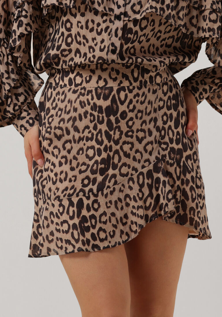 ALIX THE LABEL bruine alix the label minirok ladies woven animal ruffle skirt