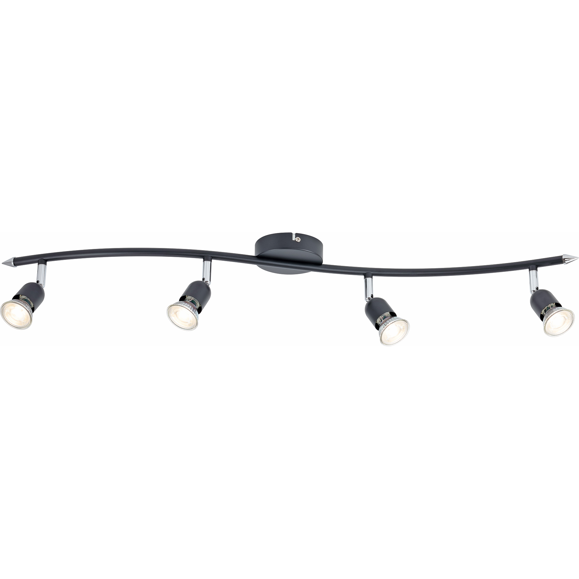 LAMPURA LED-Deckenbogen - schwarz matt - 4-flammig