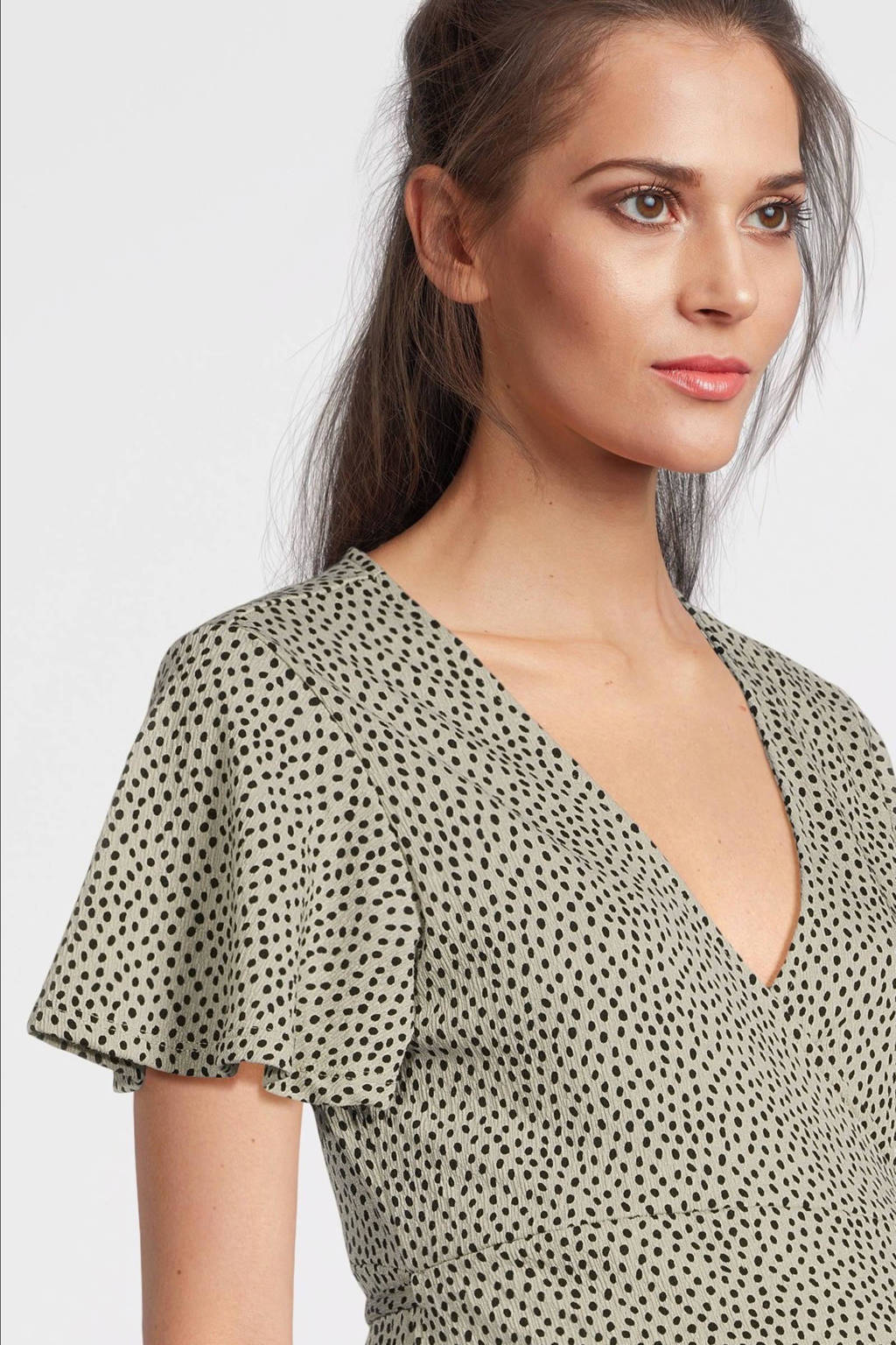 ONLY MATERNITY zwangerschapsjurk OLMPAULINE met stippen ecru/zwart