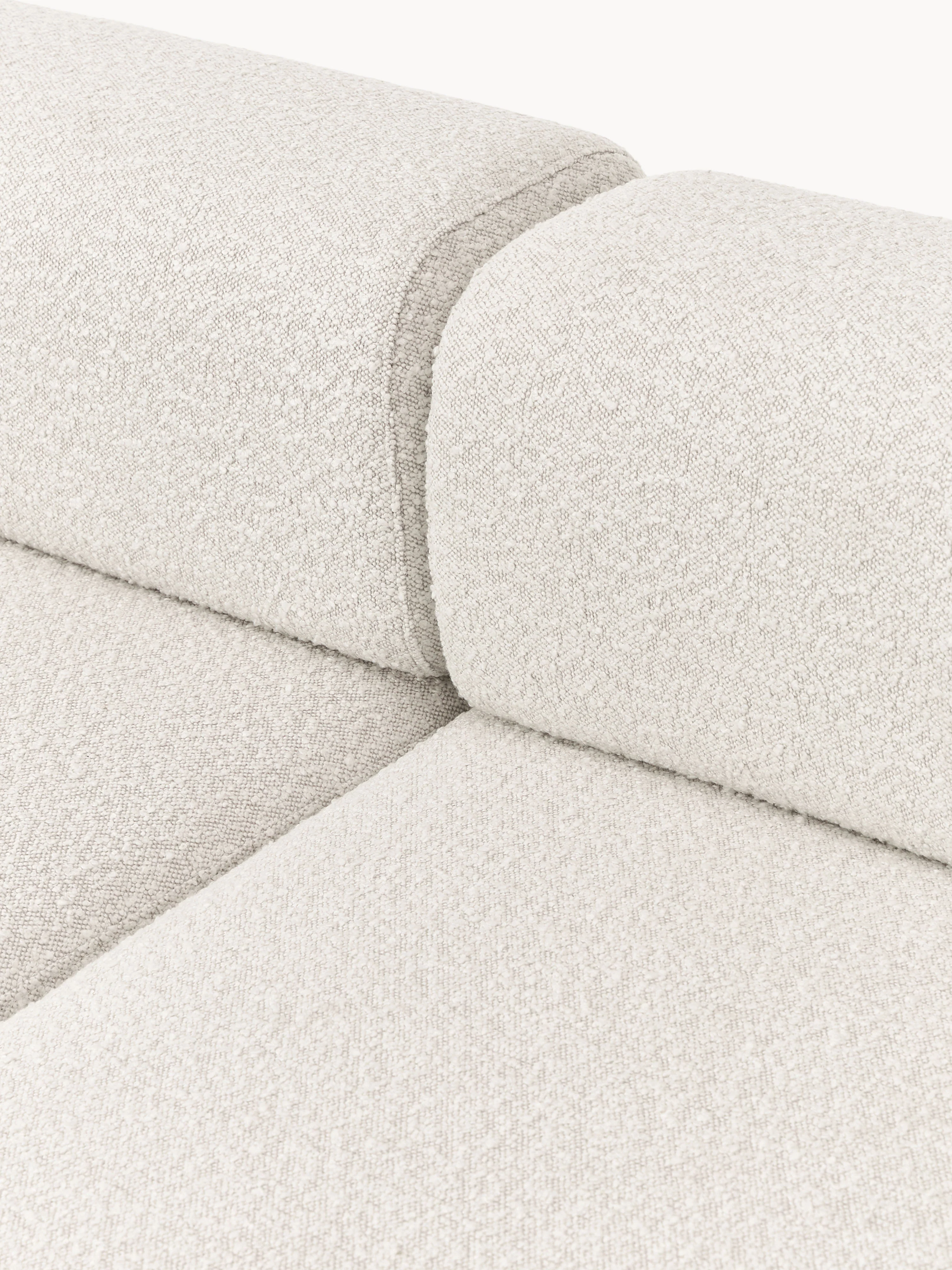 Modulaire bouclé bank Anton (4-zits) met poef (links/rechts)