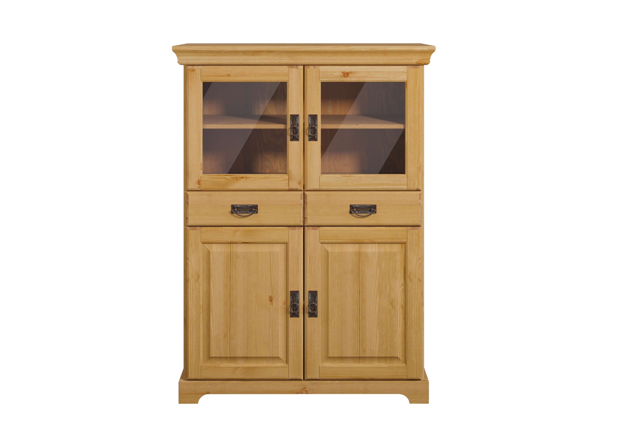 Home affaire Highboard »Rügen« Vitrine im Landhausstil,  zertifiziertes Massivholz, Höhe 131 cm
