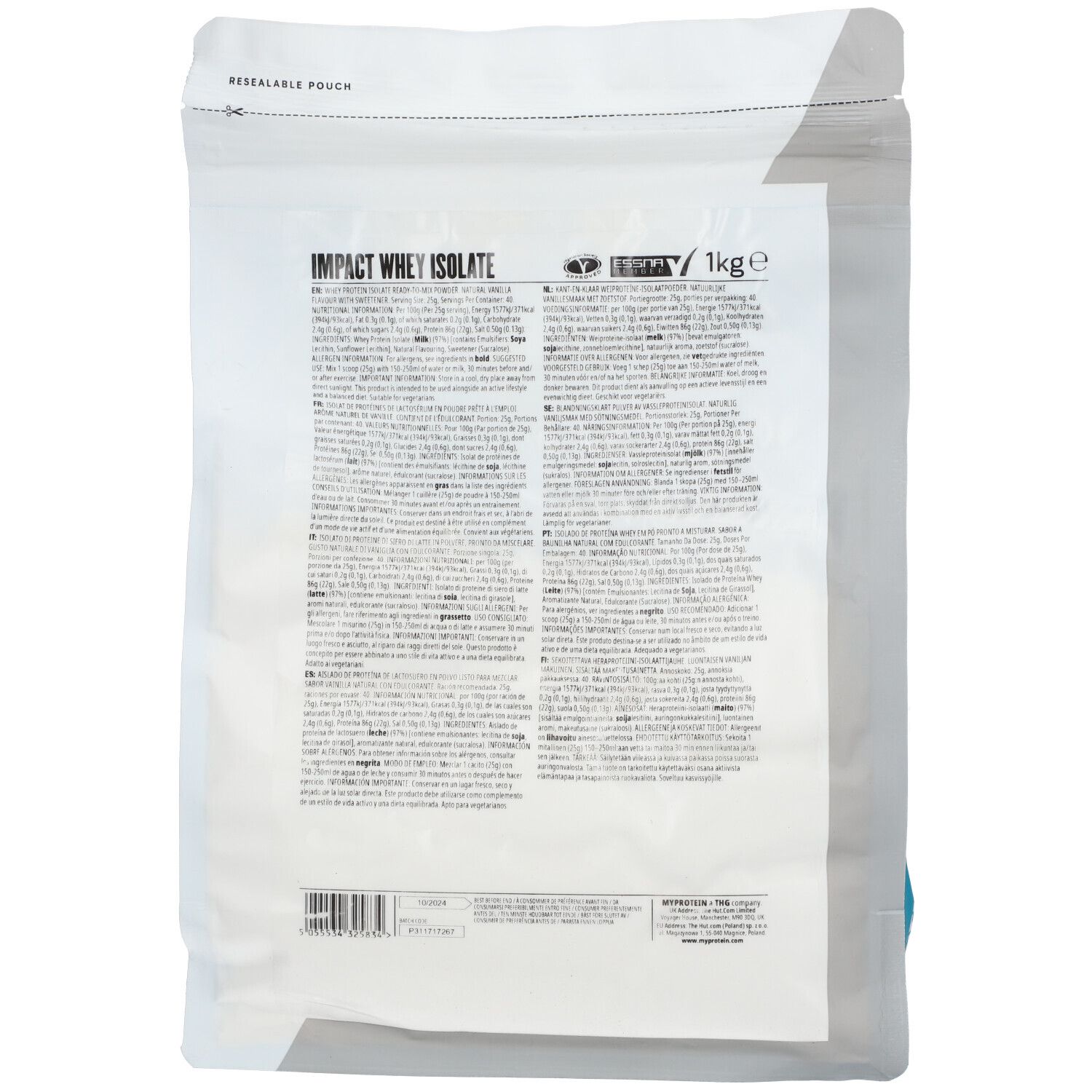 MyProtein Impact Whey Protein Vanille