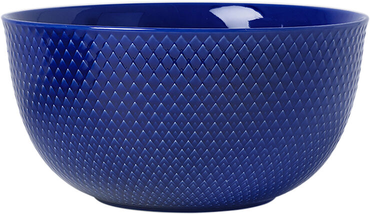Lyngby Porcelæn Rhombe Serveringsskål Ø22 cm mørk blå porcelæn Blå