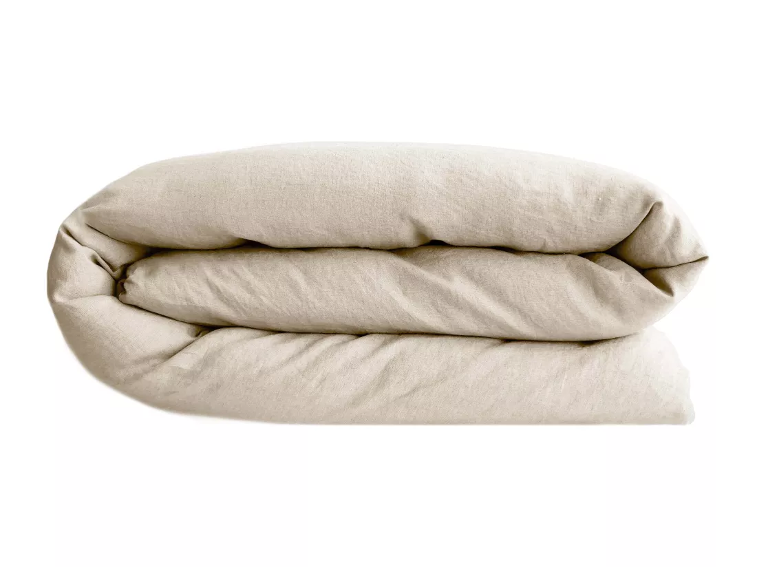 Housse de couette 260X240 cm lin lavé SONATE écru Ficelle
