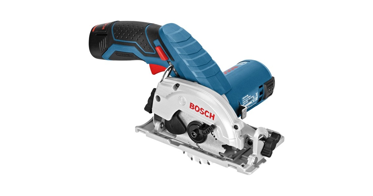 BoschGKS 12V-26 Professional Accucirkelzaag handcirkelzaag  (Blauw/zwart, L-BOXX, 2 Li-ion accu's (3,0 Ah) inbegrepen)