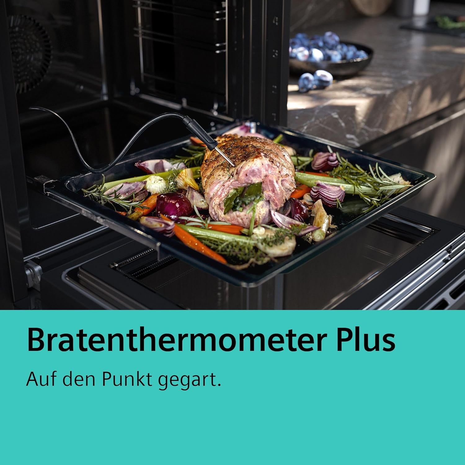 Siemens HB778G3B1, iQ700 Smarter Einbau-Backofen, 60 x 60 cm, Made in Germany, Pyrolyse & Hydrolyse Selbstreinigung, Bratenthermometer, Air Fry, Farbiger Touchscreen, 4D Heißluft, Schwarz