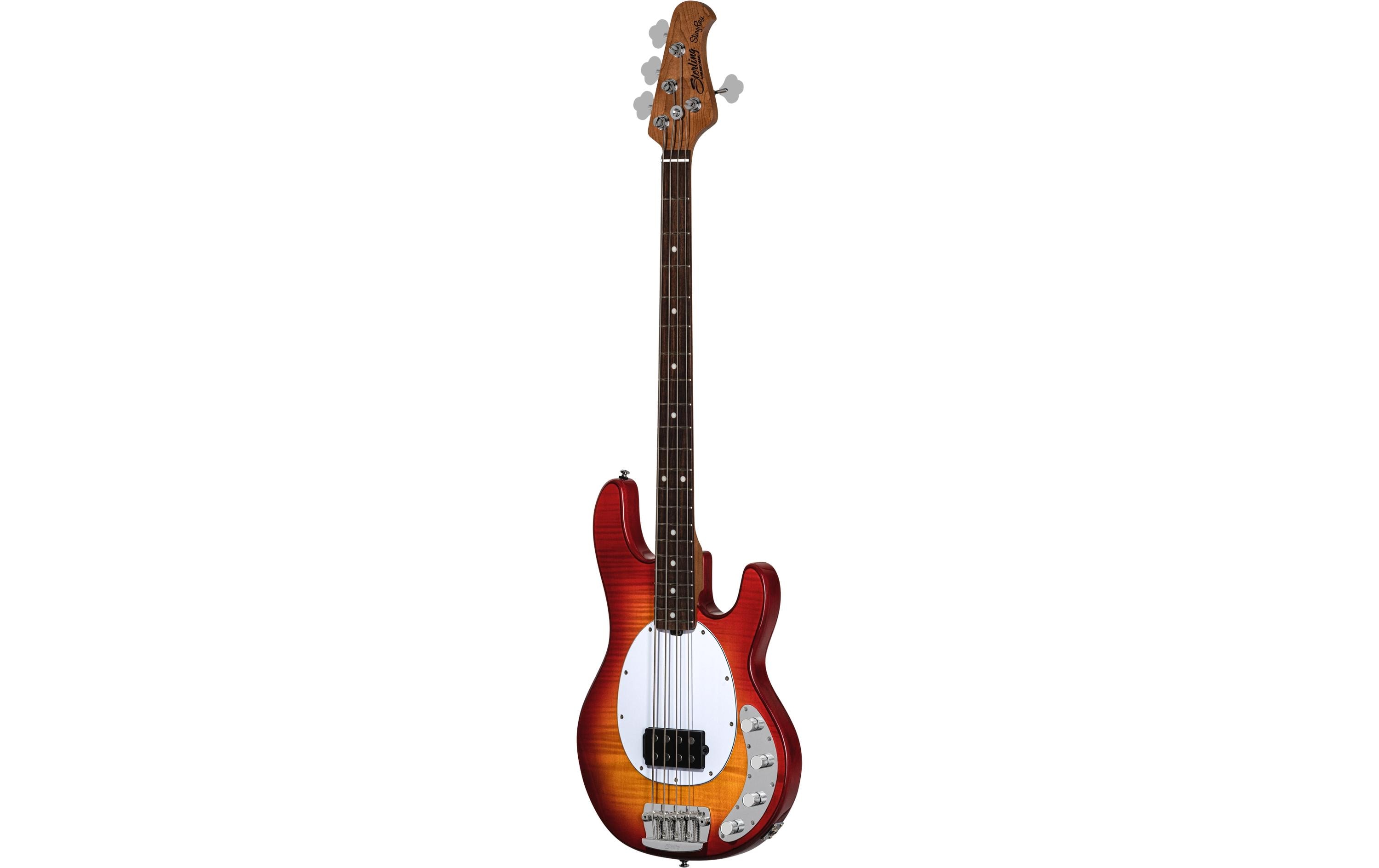 E-Bass StingRay Ray34 FM Heritage Cherry Burst<br>4-seitiger Bass mit Aktivelektronik und einem Humbucker