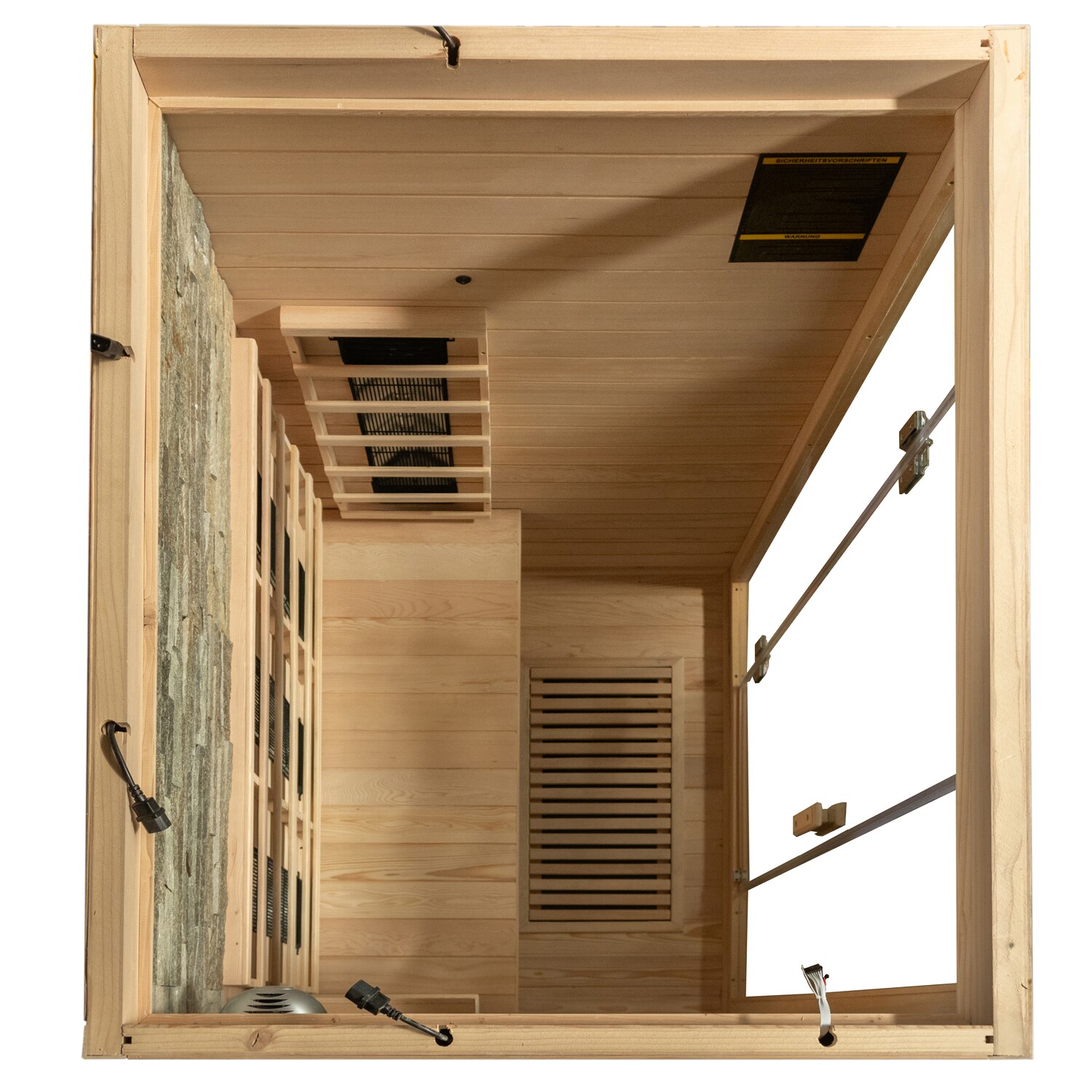Dewello® Infrarotkabine Infrarotsauna MILTON 135cm x 105cm inkl. 6 Vollspektrumstrahler, Bodenstrahler, 2 Personen, LED