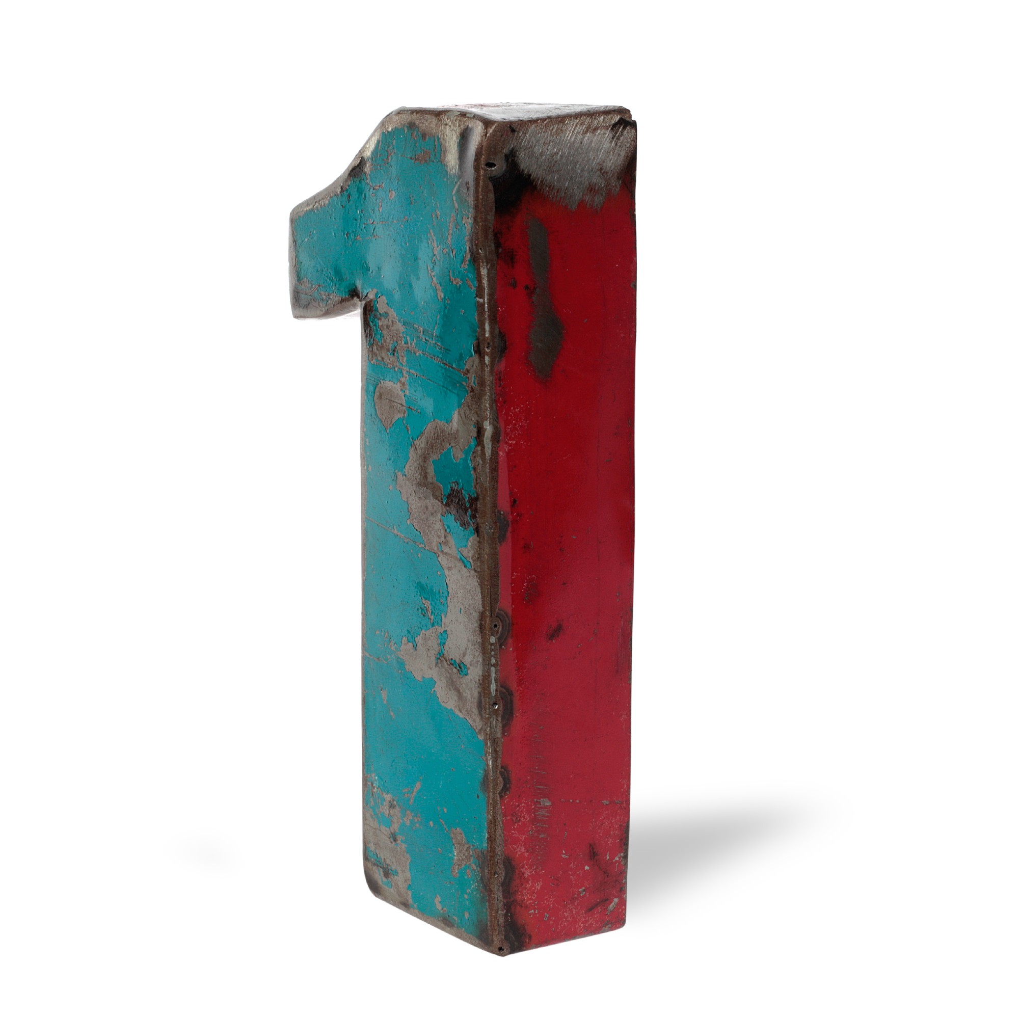 Metallziffer '1', multicolor, T 14 cm, B 21 cm, H 4 cm von fischer's lagerhaus