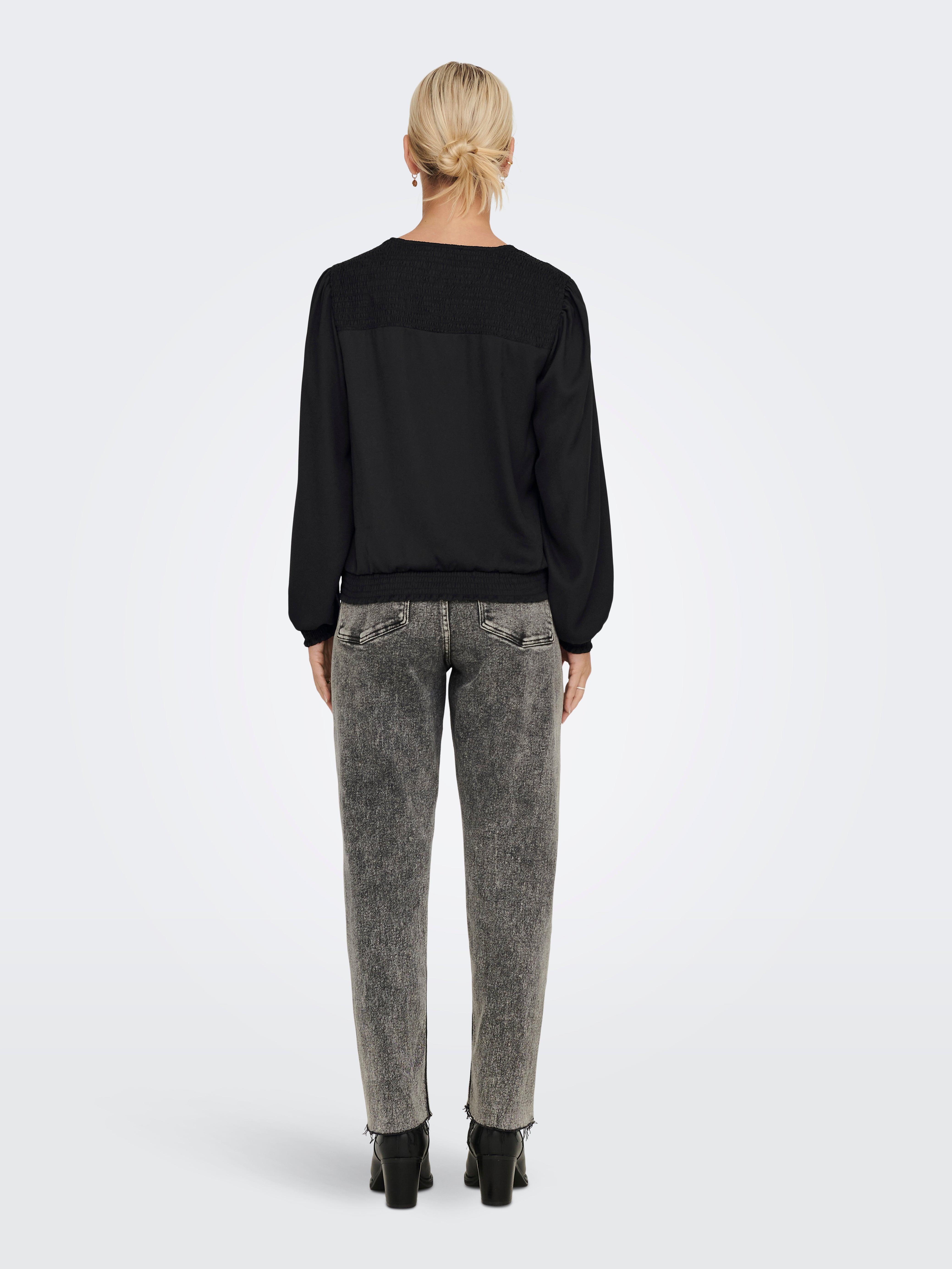 ONLTIANA Gesmoktes Top Black