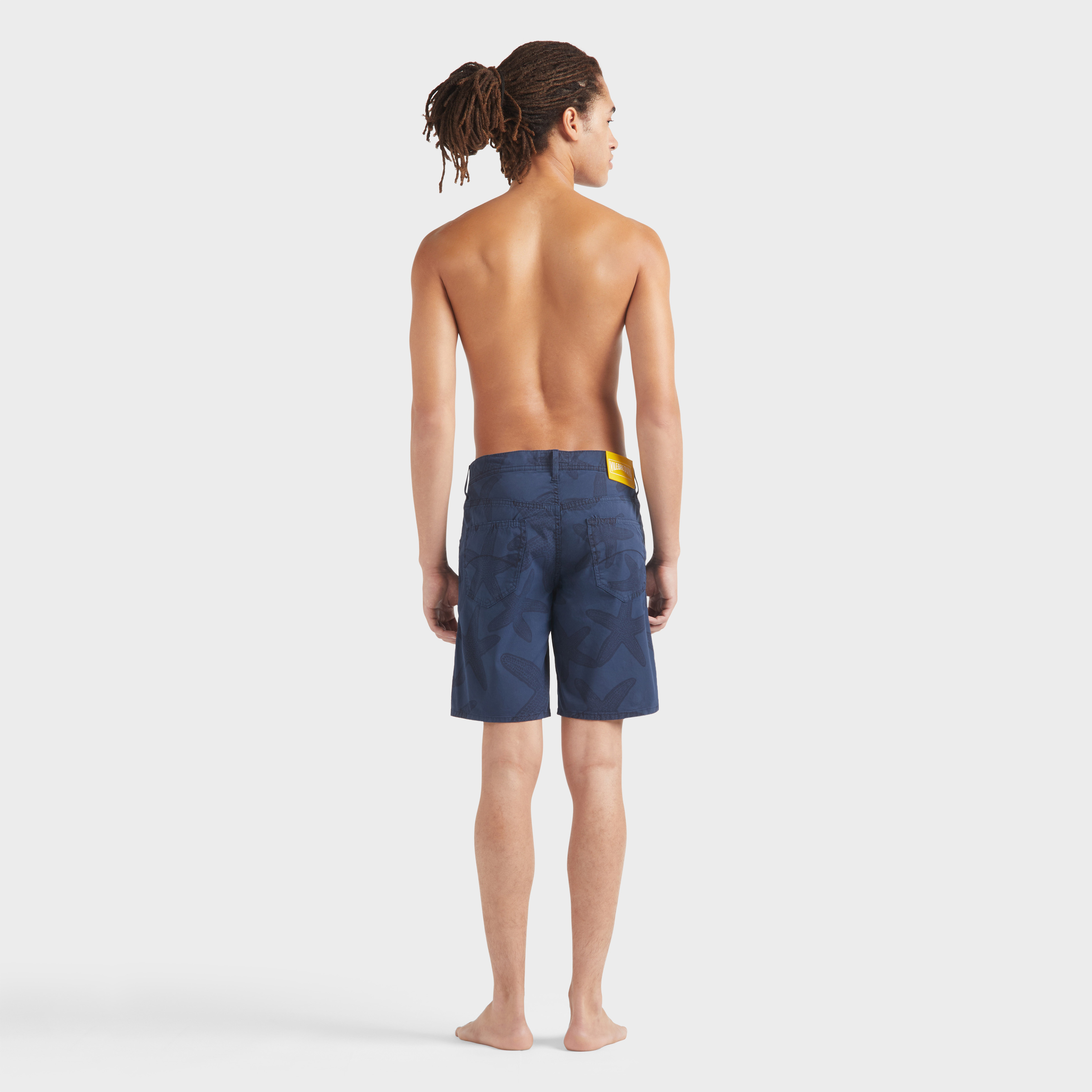 Bermuda homme en coton imprimé contrasté Starfish